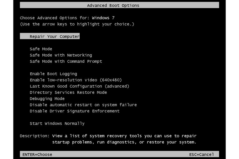 missing boot manager windows 7 repair