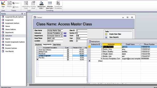 examples of microsoft access database